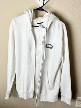 Jacks Surfboards Graphic White Zip-Up Hoodie